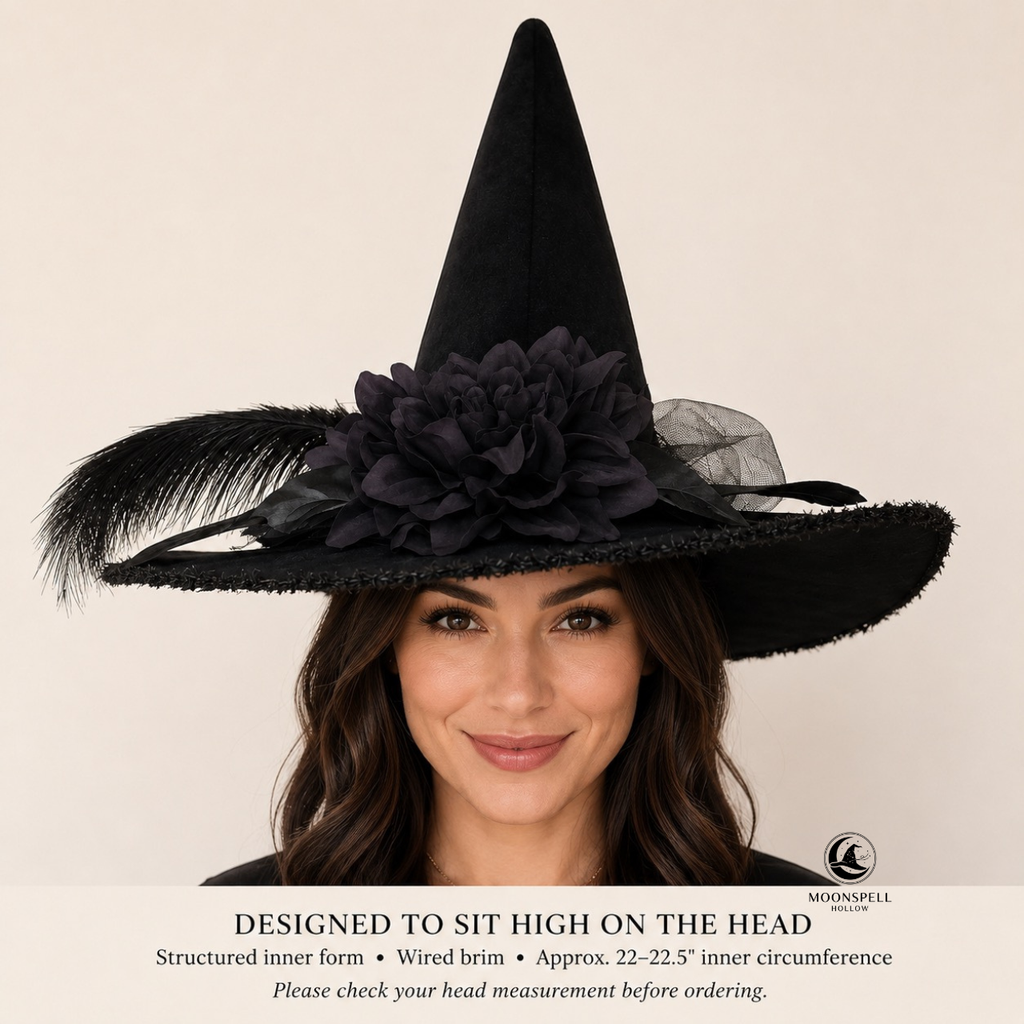 Ivory Dahlia | Woodland Light Witch Hat – Moonspell Hollow™
