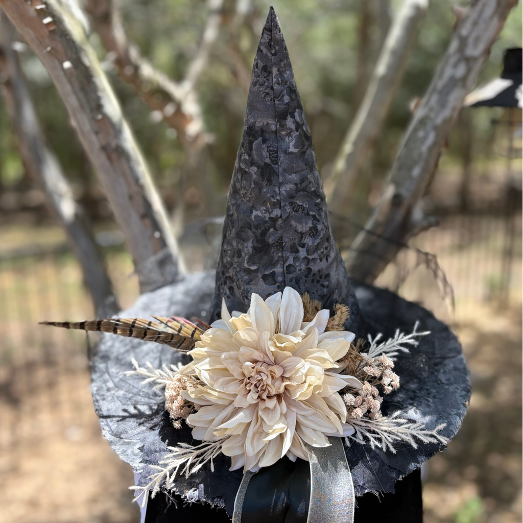 Ivory Dahlia | Woodland Light Witch Hat – Moonspell Hollow™