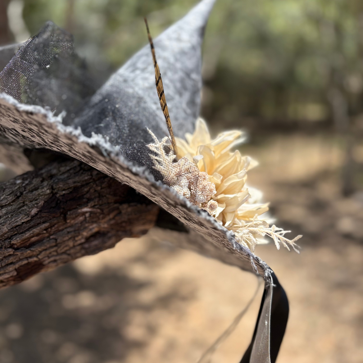 Ivory Dahlia | Woodland Light Witch Hat – Moonspell Hollow™