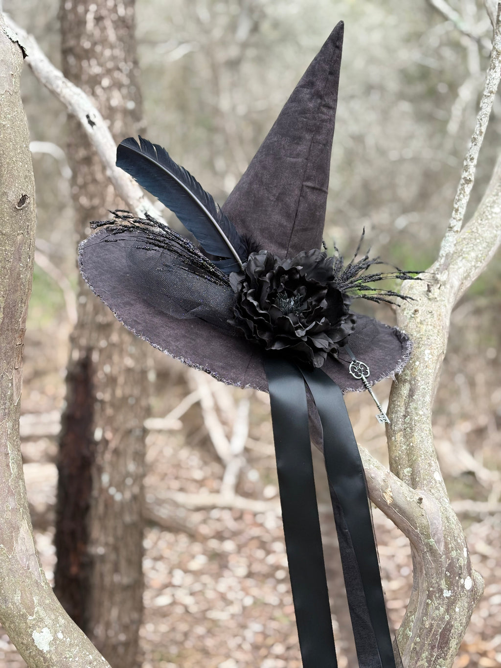 Ritual Noir | Black Gothic Key Witch Hat – Moonspell Hollow™