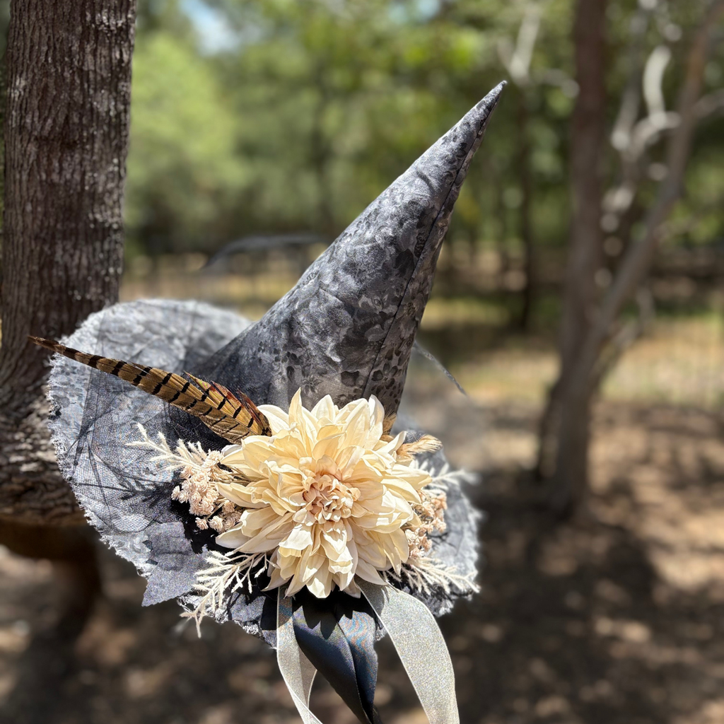 Ivory Dahlia | Woodland Light Witch Hat – Moonspell Hollow™
