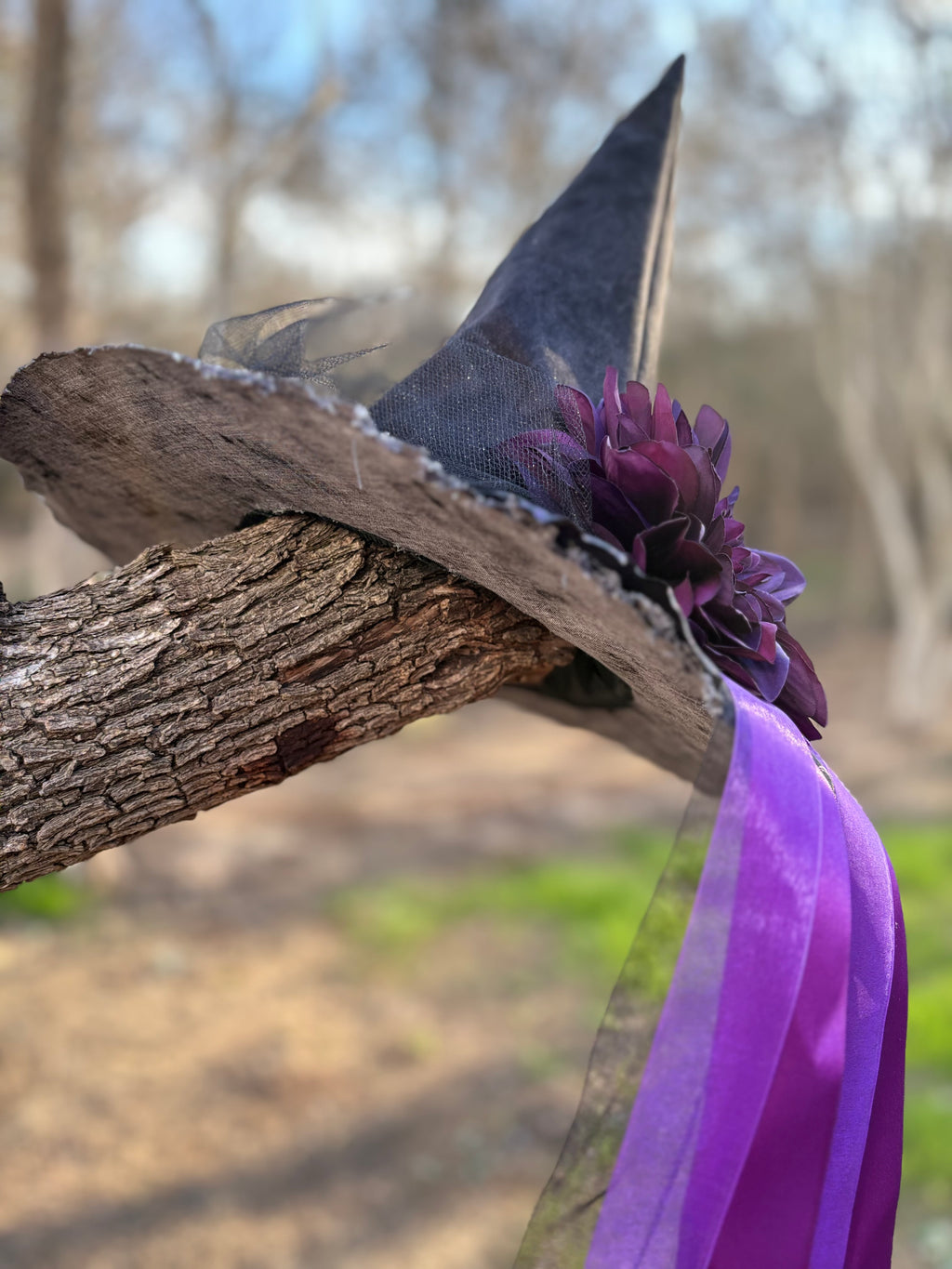 Plum Dahlia | Gothic Grace Witch Hat – Moonspell Hollow™