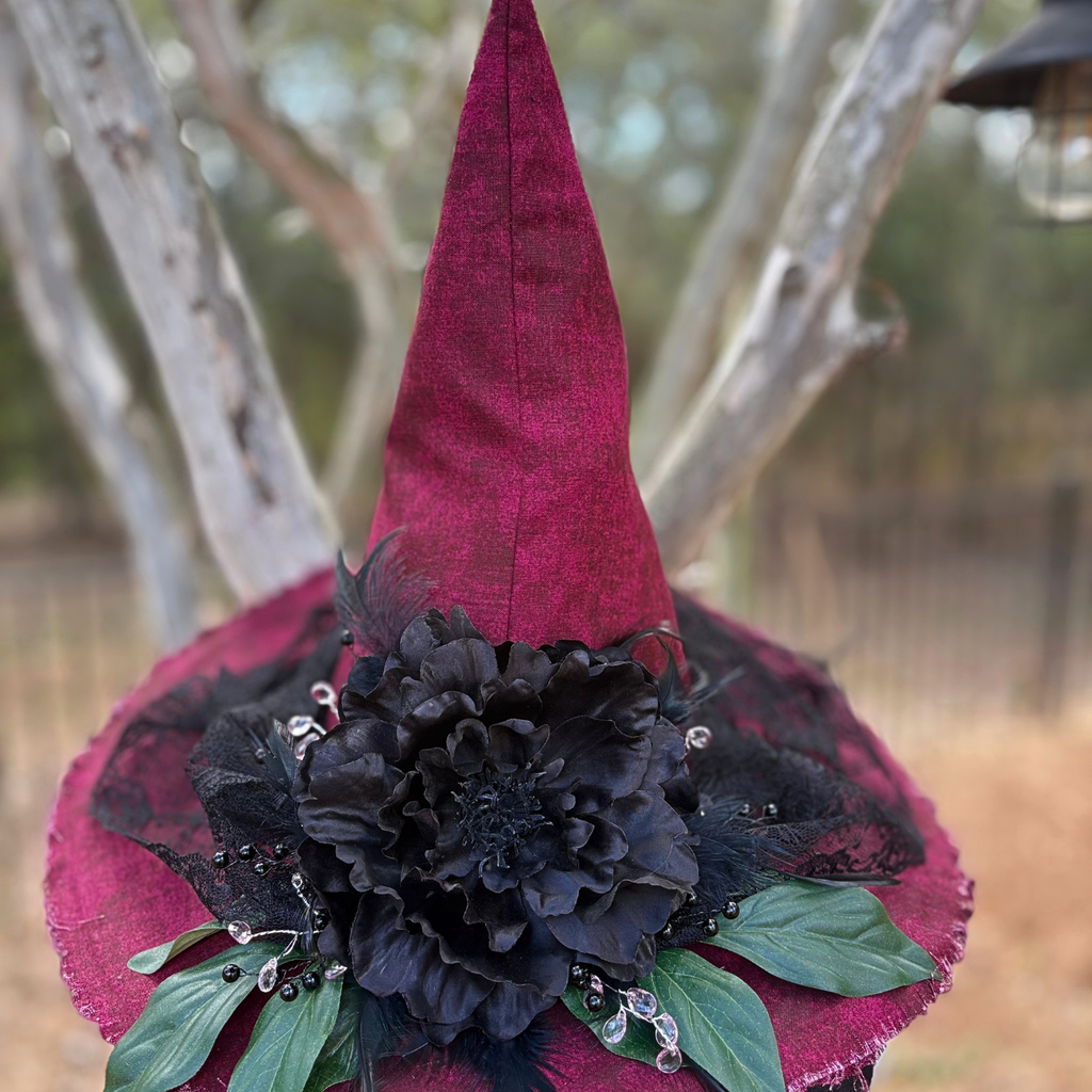 Elsie Rose | Burgundy Witch Hat – Moonspell Hollow™