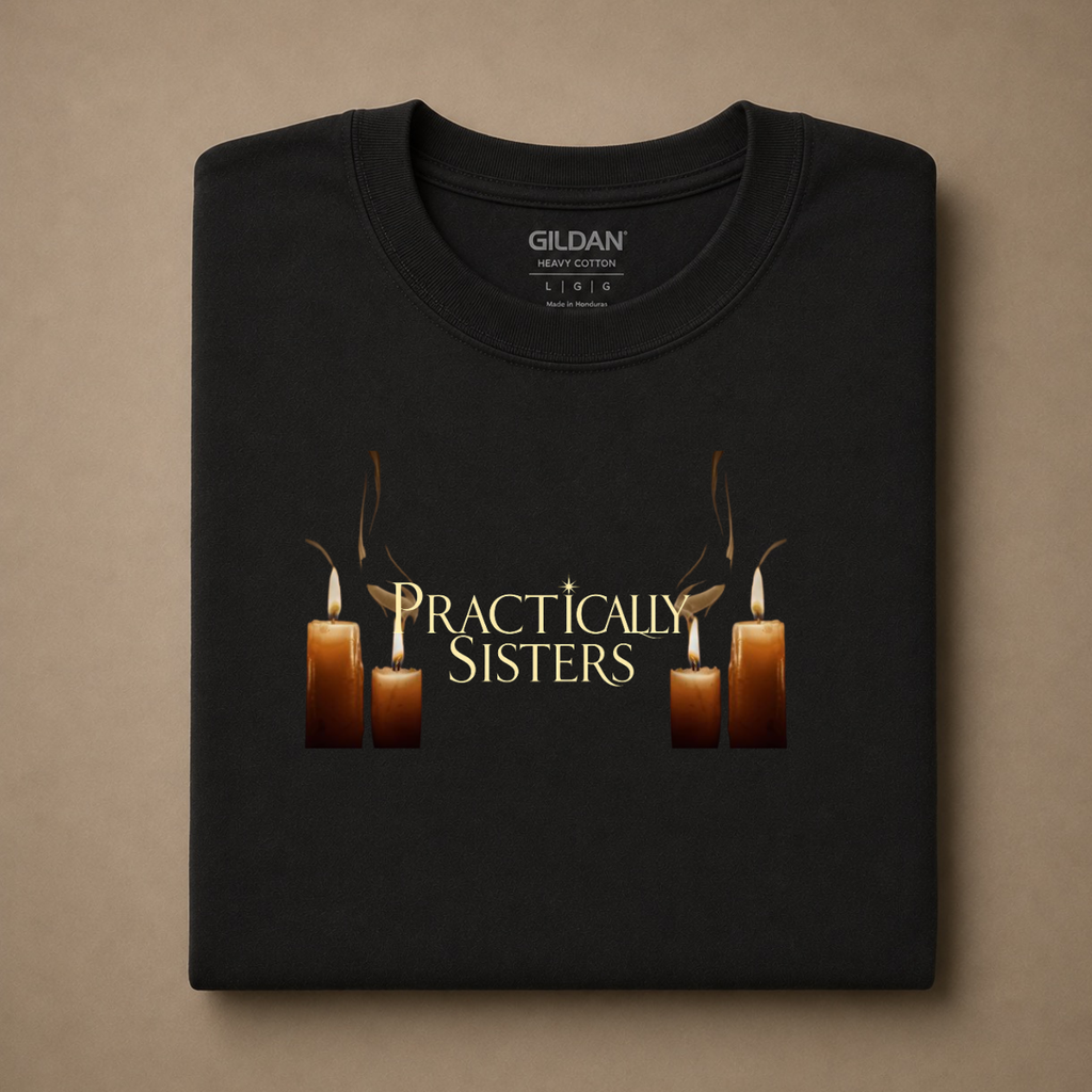 Practically Sisters | Candle Graphic Witch Tee – Moonspell Hollow™