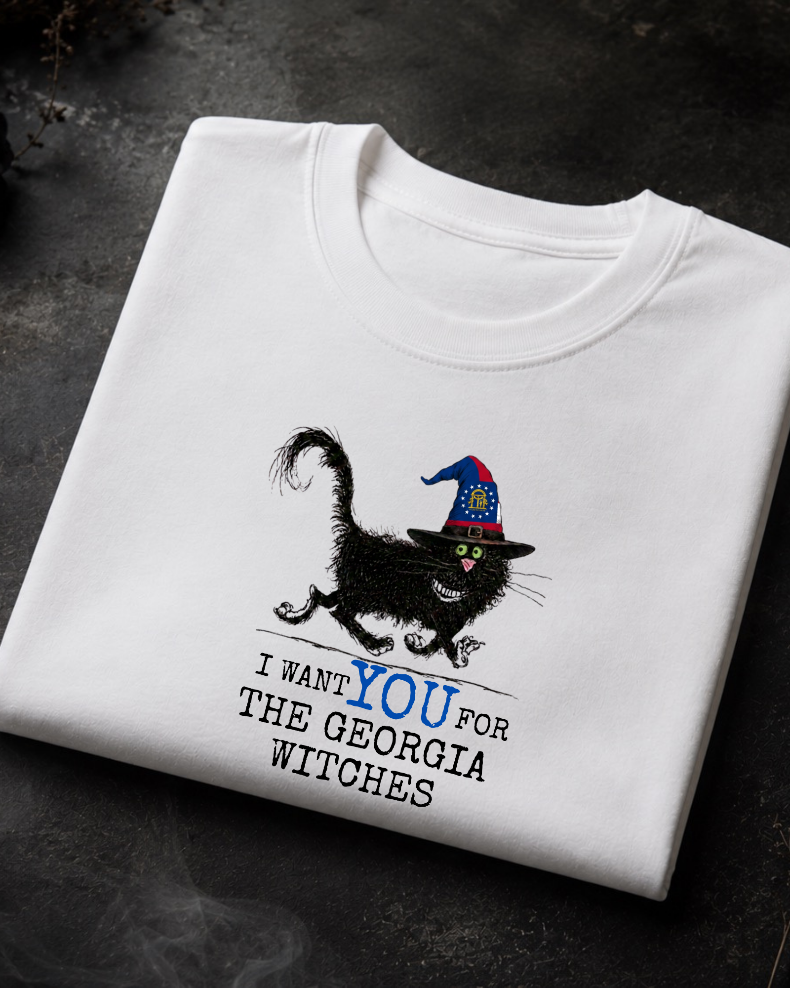 Georgia Witches Tee – Comfort Colors Black Cat Graphic Tee | Moonspell Hollow™