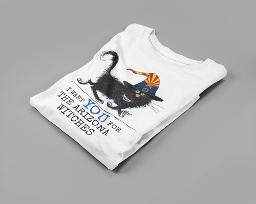 Arizona Witches Tee – Comfort Colors Black Cat Graphic Tee | Moonspell Hollow™