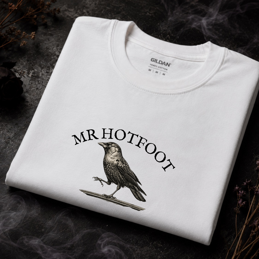 Mr. Hotfoot Tee — Sybil Leek's Jackdaw Witch Shirt | Moonspell Hollow™