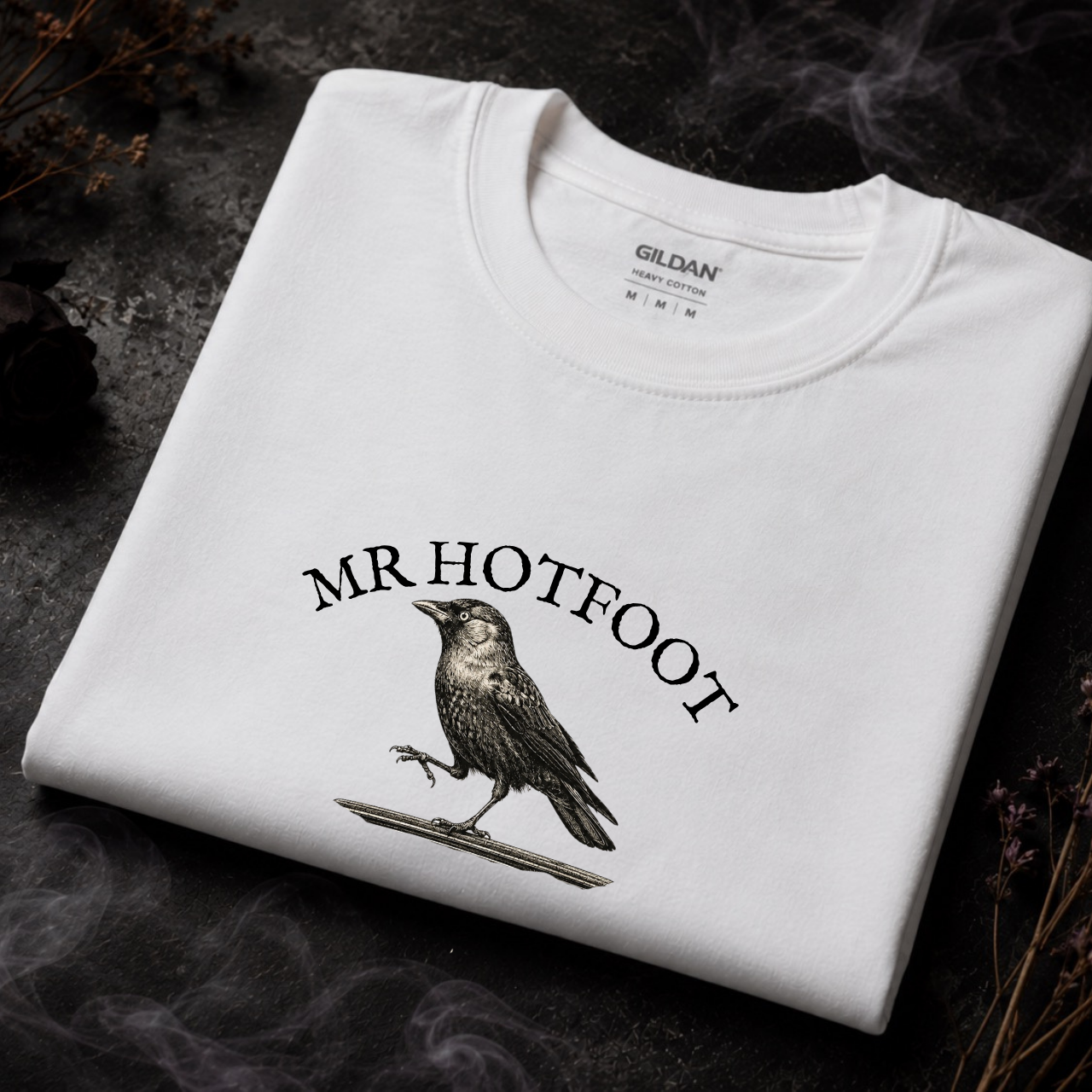 Mr. Hotfoot Tee — Sybil Leek's Jackdaw Witch Shirt | Moonspell Hollow™