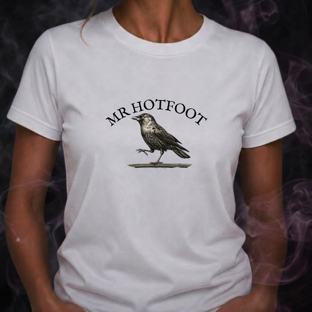 Mr. Hotfoot Tee — Sybil Leek's Jackdaw Witch Shirt | Moonspell Hollow™