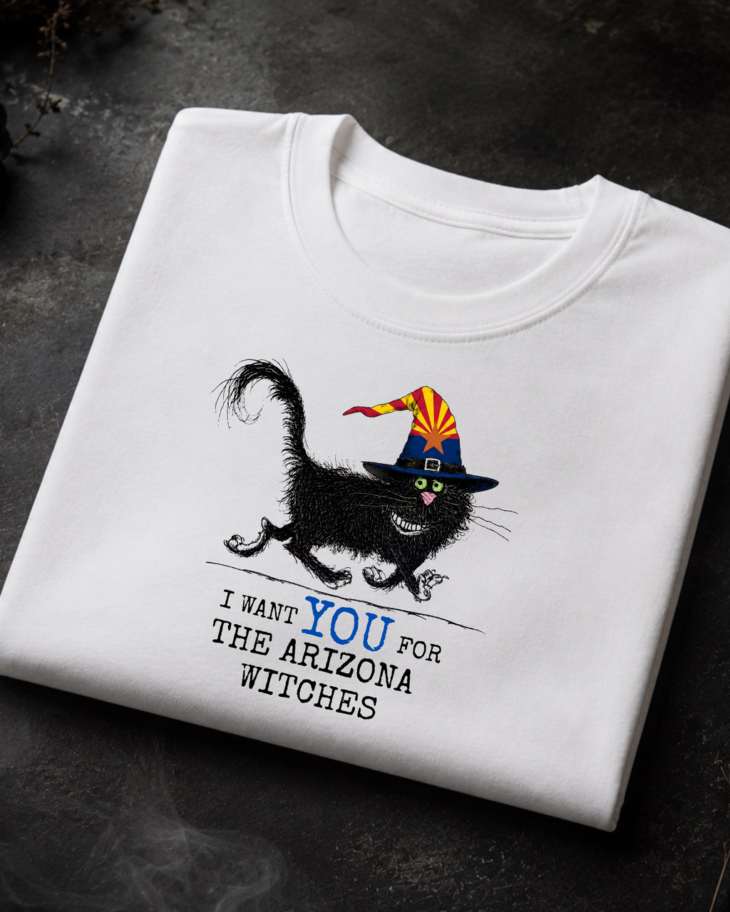 Arizona Witches Tee – Comfort Colors Black Cat Graphic Tee | Moonspell Hollow™