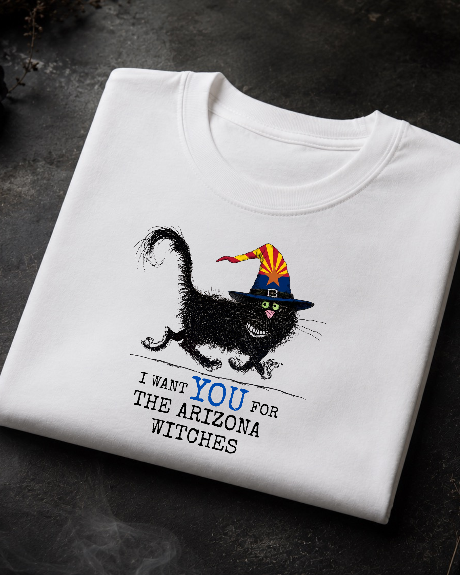 Arizona Witches Tee – Comfort Colors Black Cat Graphic Tee | Moonspell Hollow™