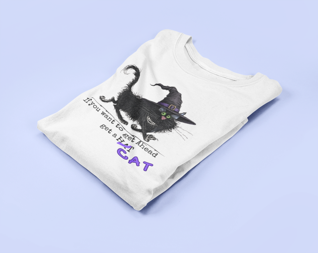 If You Want to Get Ahead, Get a Cat — Black Cat Graphic Tee