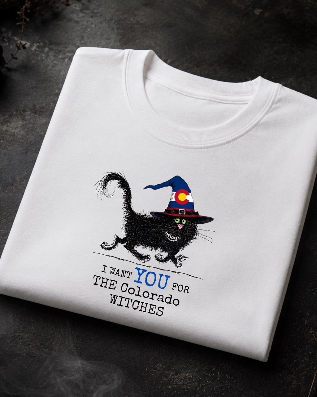 Colorado Witches Tee – Comfort Colors Black Cat Graphic Tee | Moonspell Hollow™