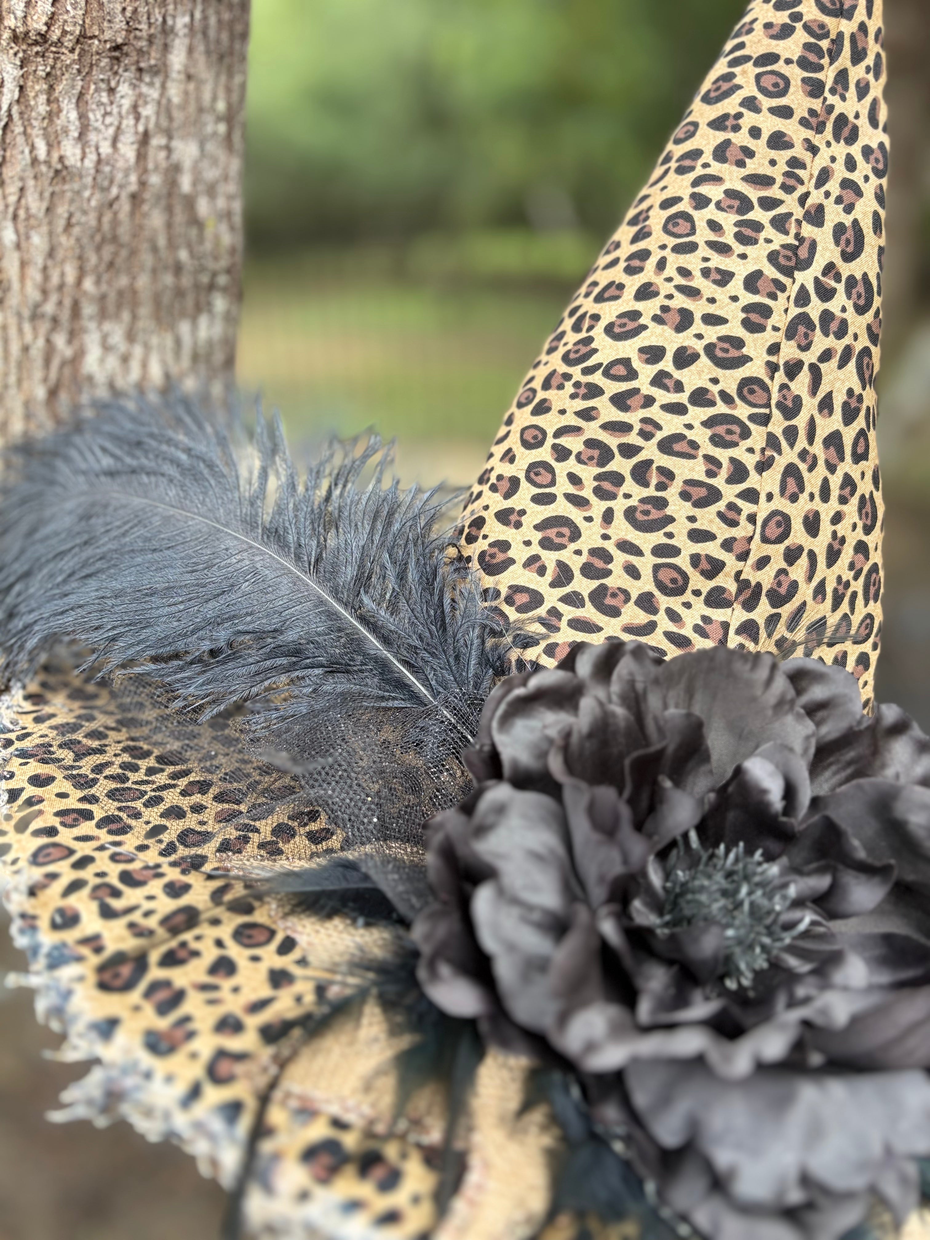 Sable Wildclaw Cheetah Witch Hat  | Untamed Gothic – Moonspell Hollow™
