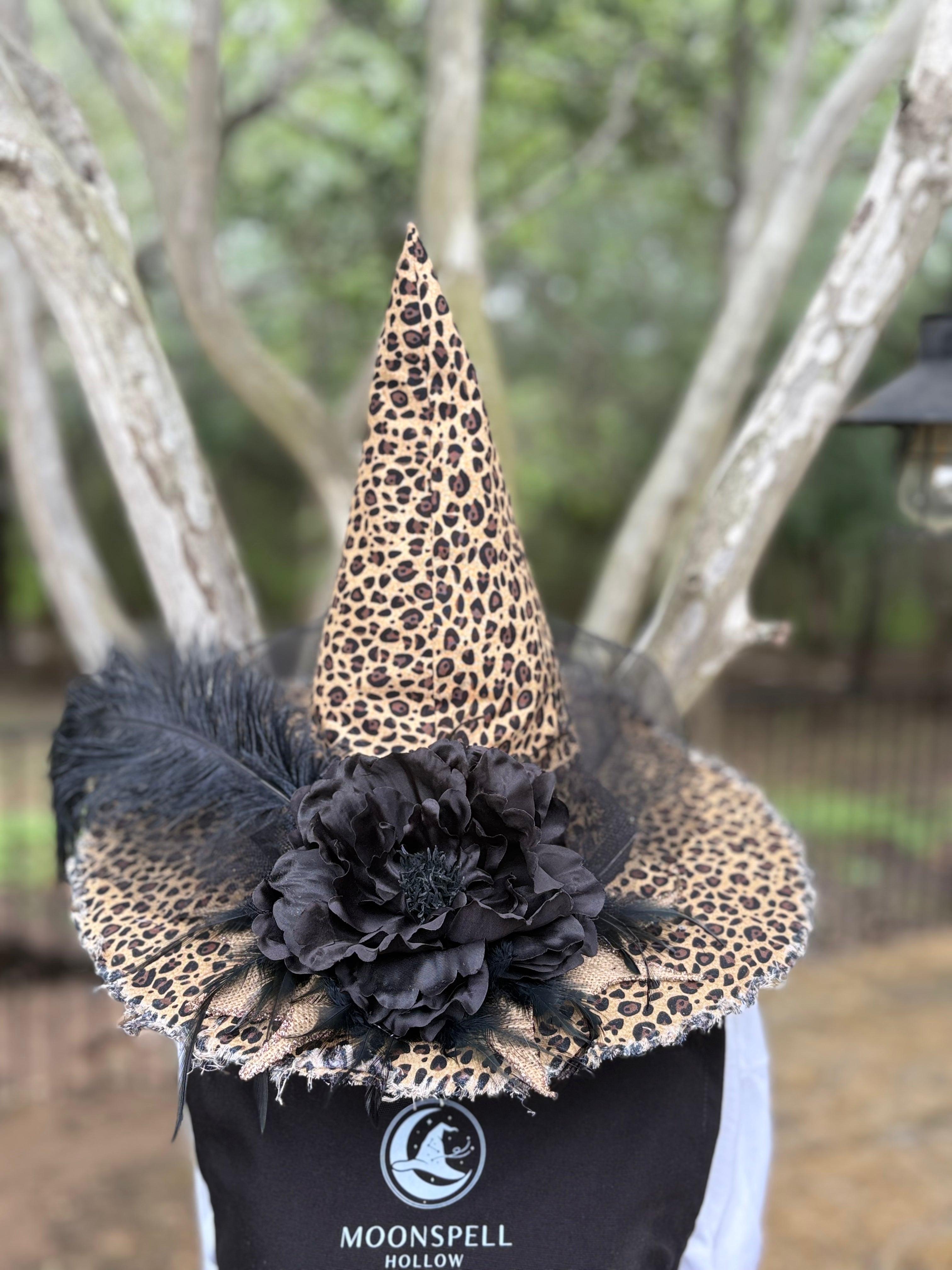 Sable Wildclaw Cheetah Witch Hat  | Untamed Gothic – Moonspell Hollow™