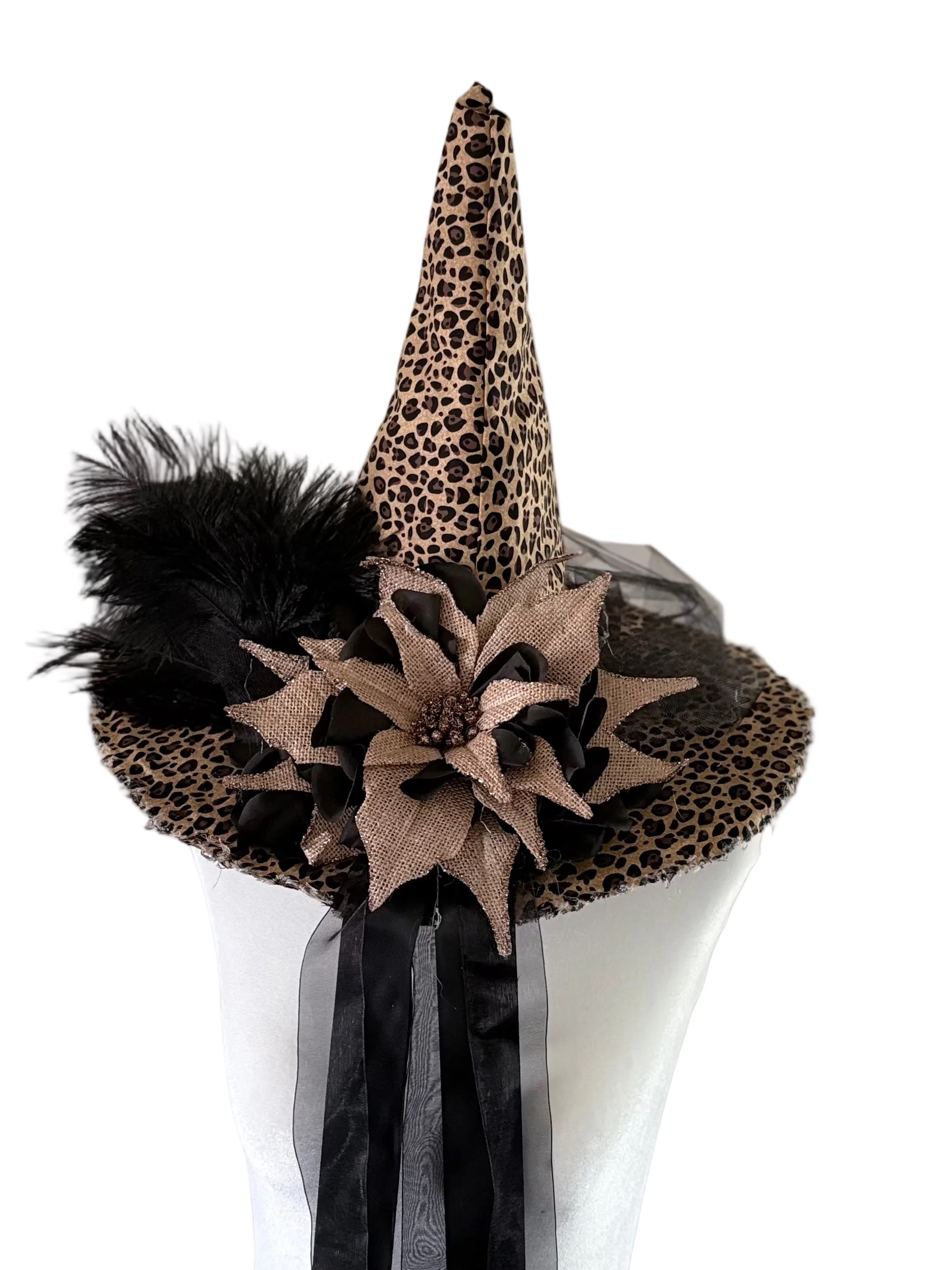 Cheetah Print Witch Hat - Gothic Fashion Statement