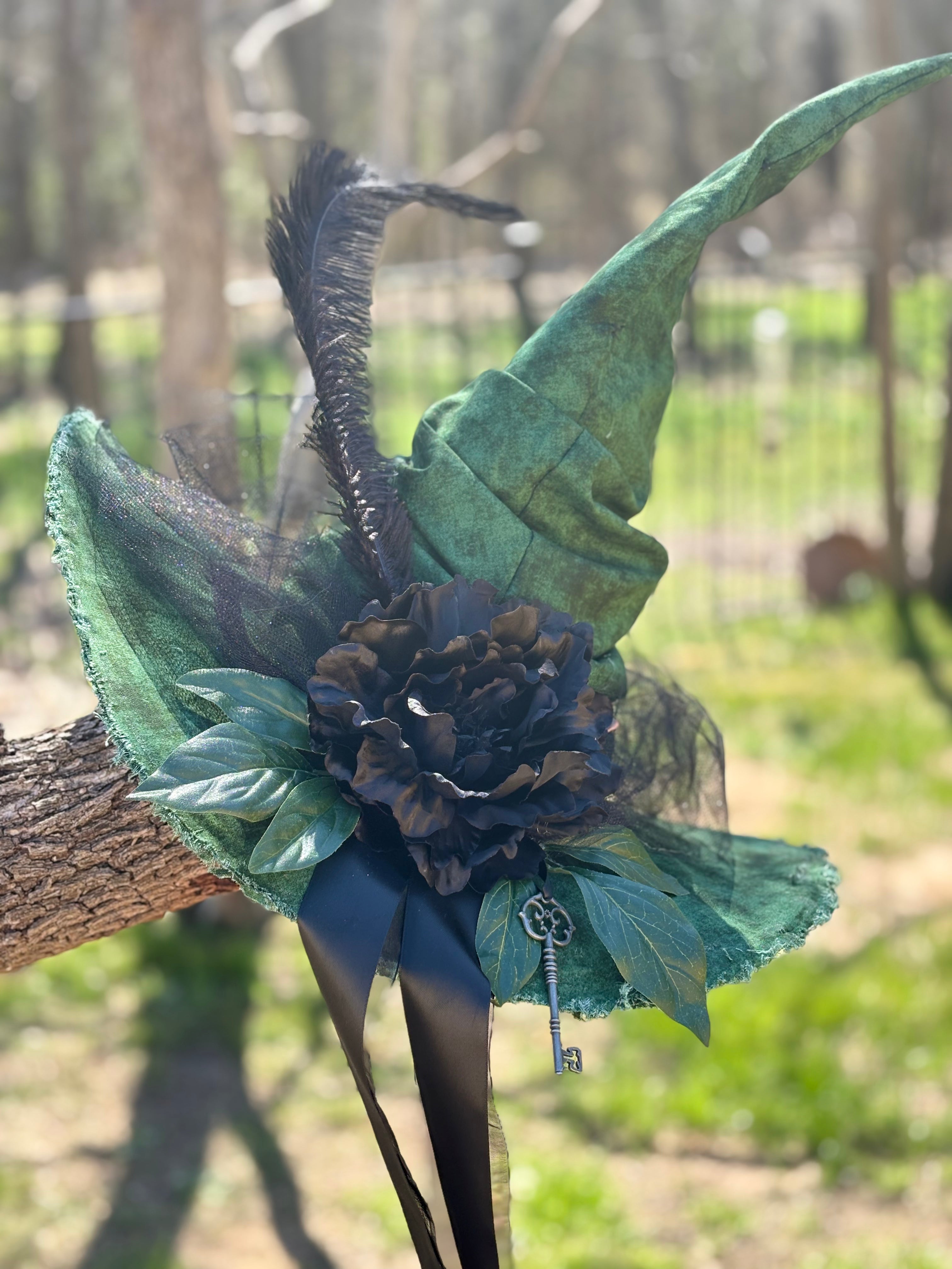Forest Shadow | Green & Black Witch Hat – Moonspell Hollow™