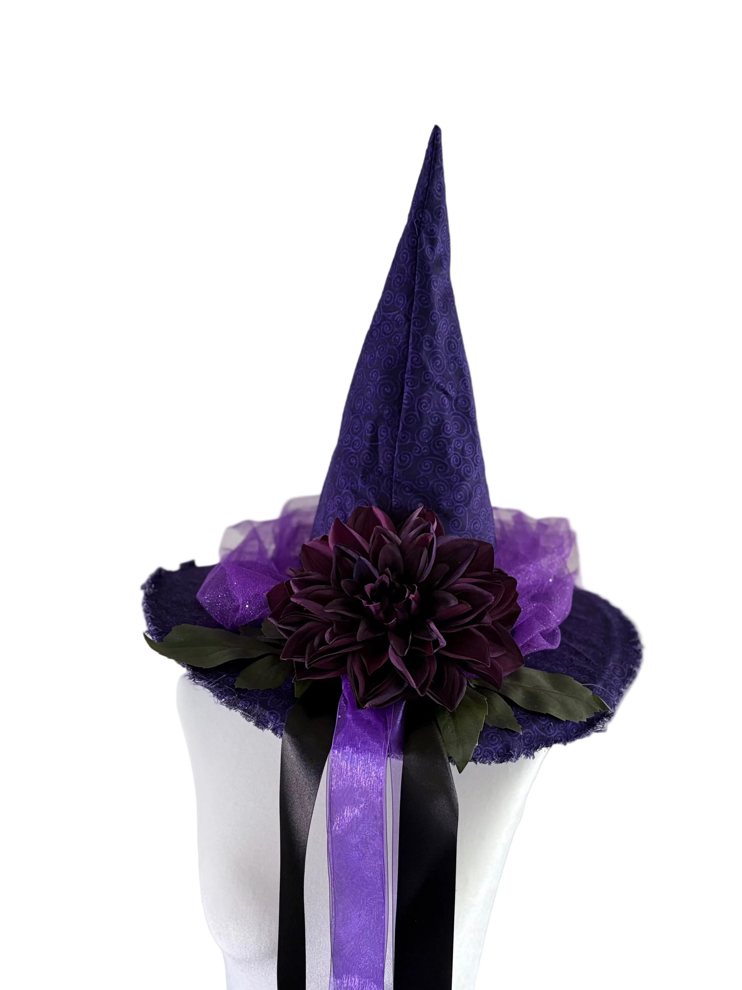 Yule Ball Witch Hat in Purple & Black