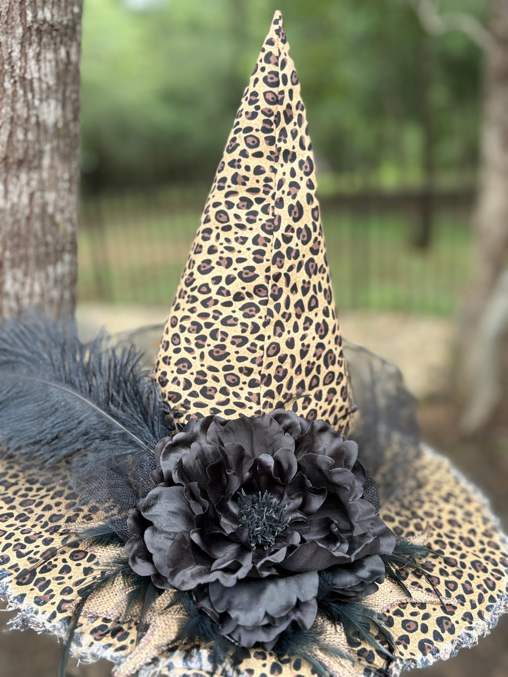 Sable Wildclaw Cheetah Witch Hat  | Untamed Gothic – Moonspell Hollow™