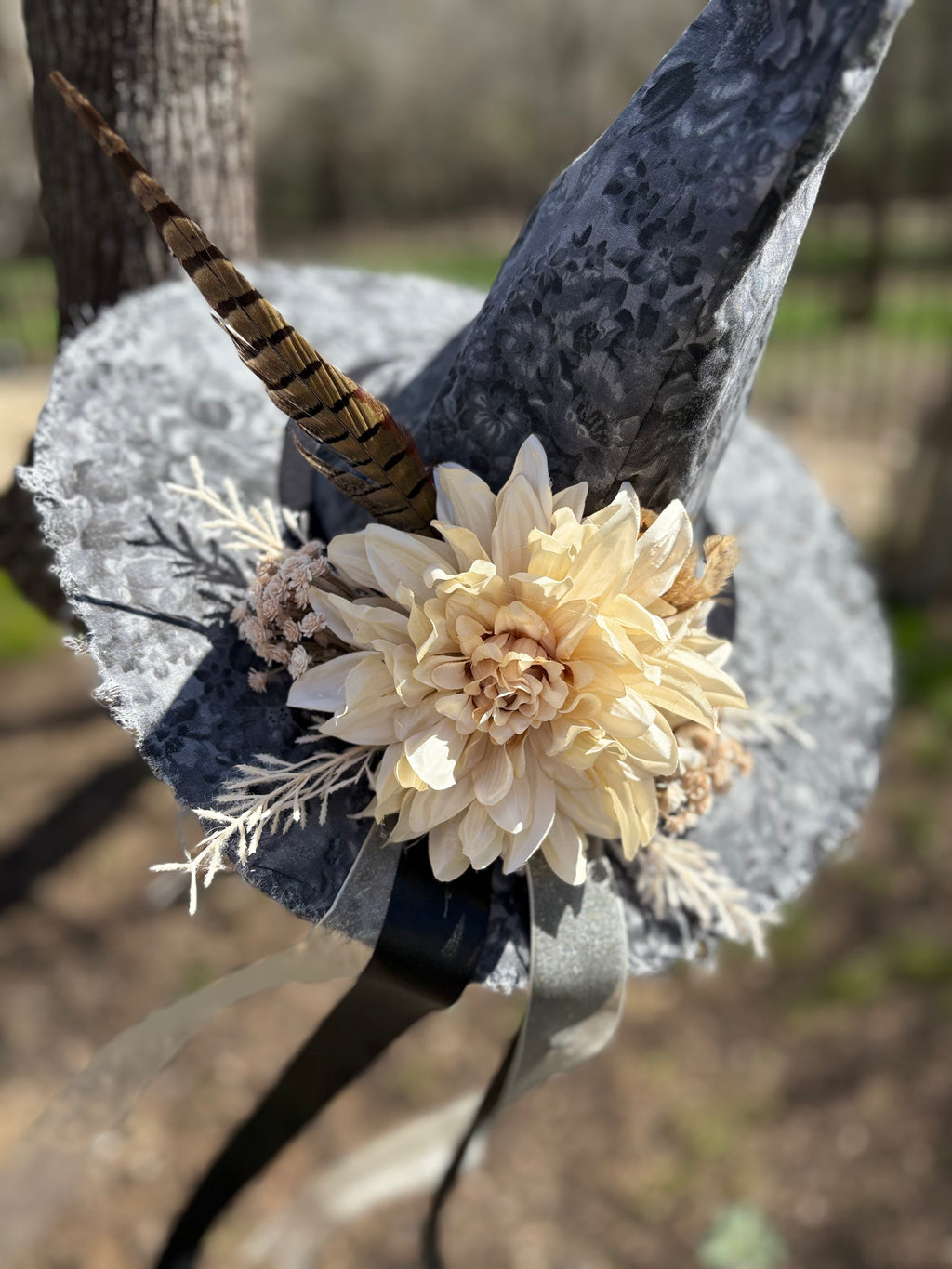 Ivory Dahlia | Woodland Light Witch Hat – Moonspell Hollow™