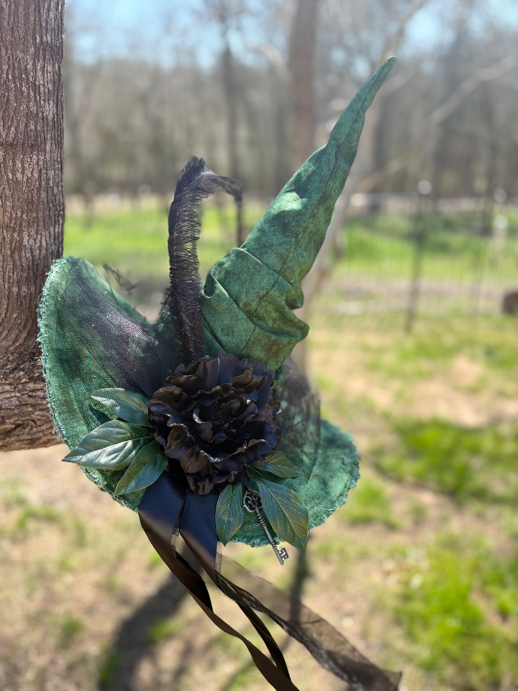 Forest Shadow | Green & Black Witch Hat – Moonspell Hollow™