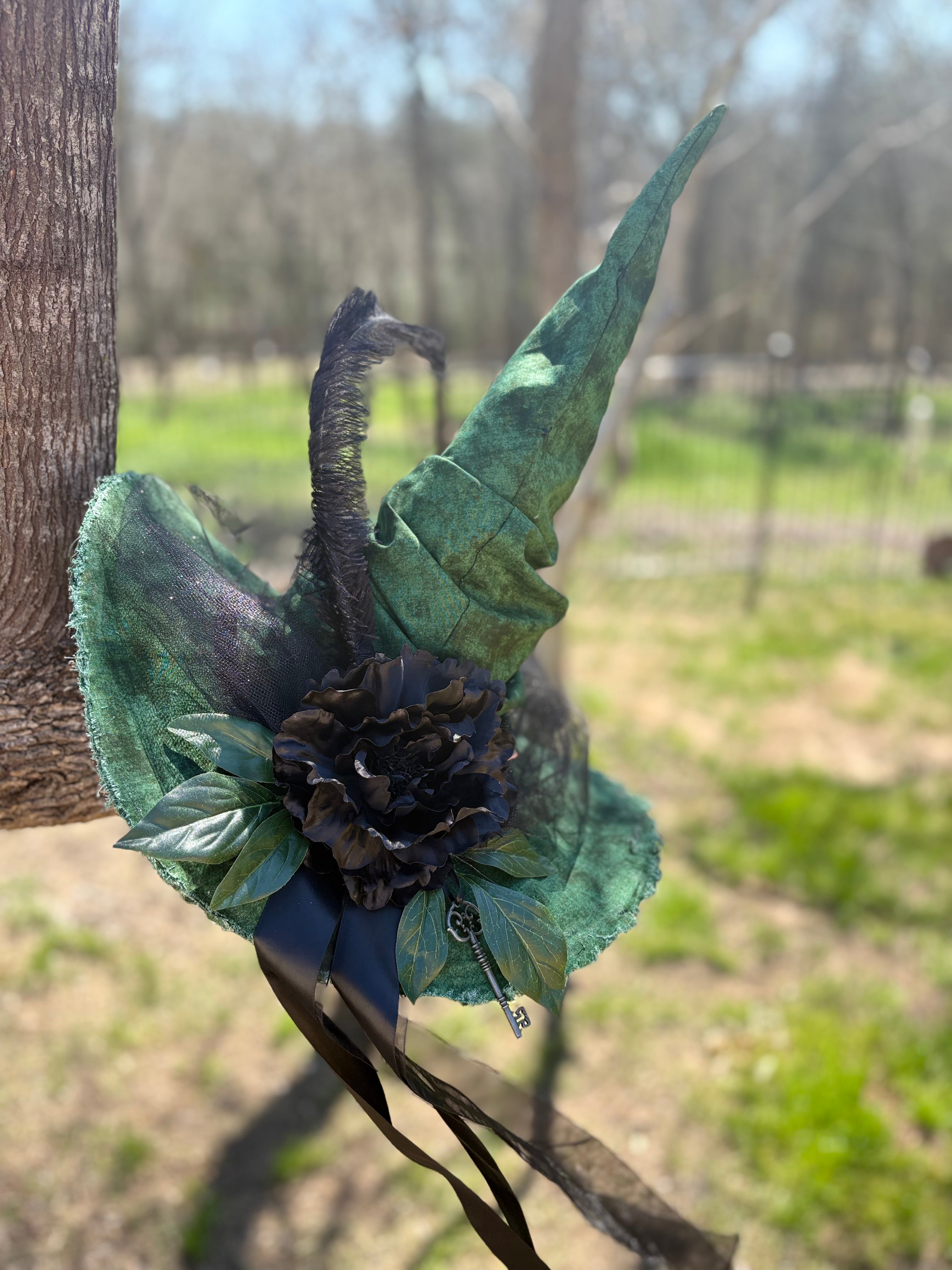Forest Shadow | Green & Black Witch Hat – Moonspell Hollow™
