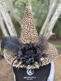 Sable Wildclaw Cheetah Witch Hat  | Untamed Gothic – Moonspell Hollow™