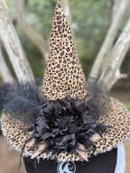 Sable Wildclaw Cheetah Witch Hat  | Untamed Gothic – Moonspell Hollow™