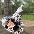 Daisy Hexley | Western Cowprint Witch Hat – Moonspell Hollow™