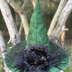Agnes Shipton | Forest Green & Black Witch Hat – Moonspell Hollow™