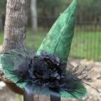 Agnes Shipton | Forest Green & Black Witch Hat – Moonspell Hollow™