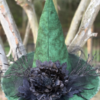 Agnes Shipton | Forest Green & Black Witch Hat – Moonspell Hollow™