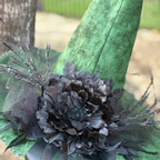 Agnes Shipton | Forest Green & Black Witch Hat – Moonspell Hollow™