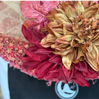 Crimson Emberveil | Red & Gold Autumn Witch Hat – Moonspell Hollow™