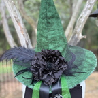 Sylvaine | Green & Black Woodland Witch Hat – Moonspell Hollow™