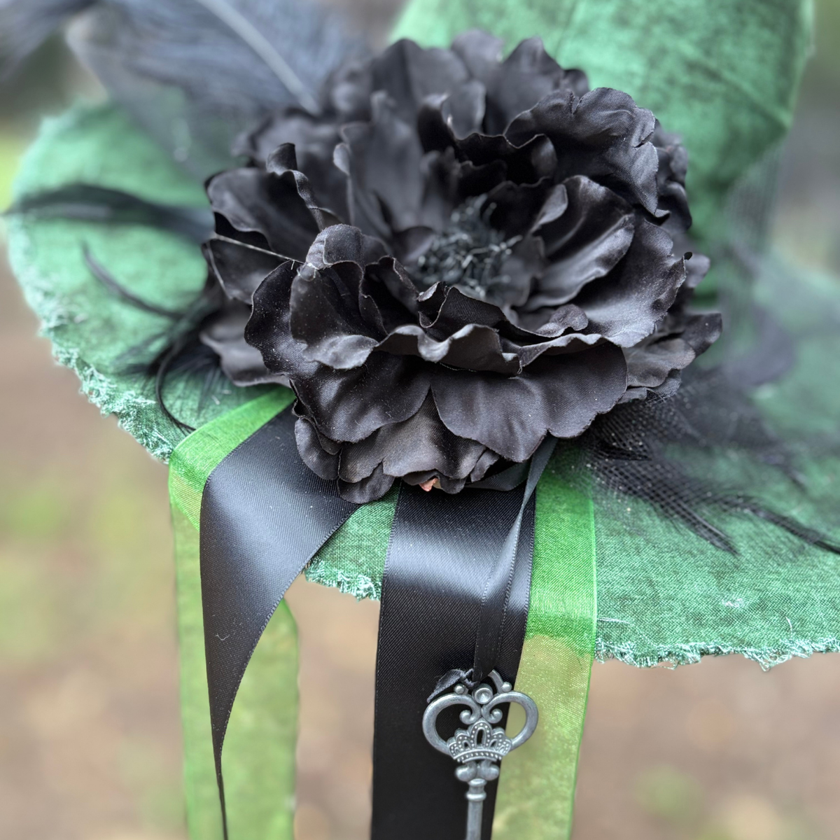 Sylvaine | Green & Black Woodland Witch Hat – Moonspell Hollow™