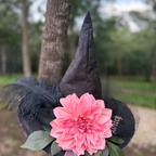 Ember Bloom | Black & Coral Witch Hat – Moonspell Hollow™