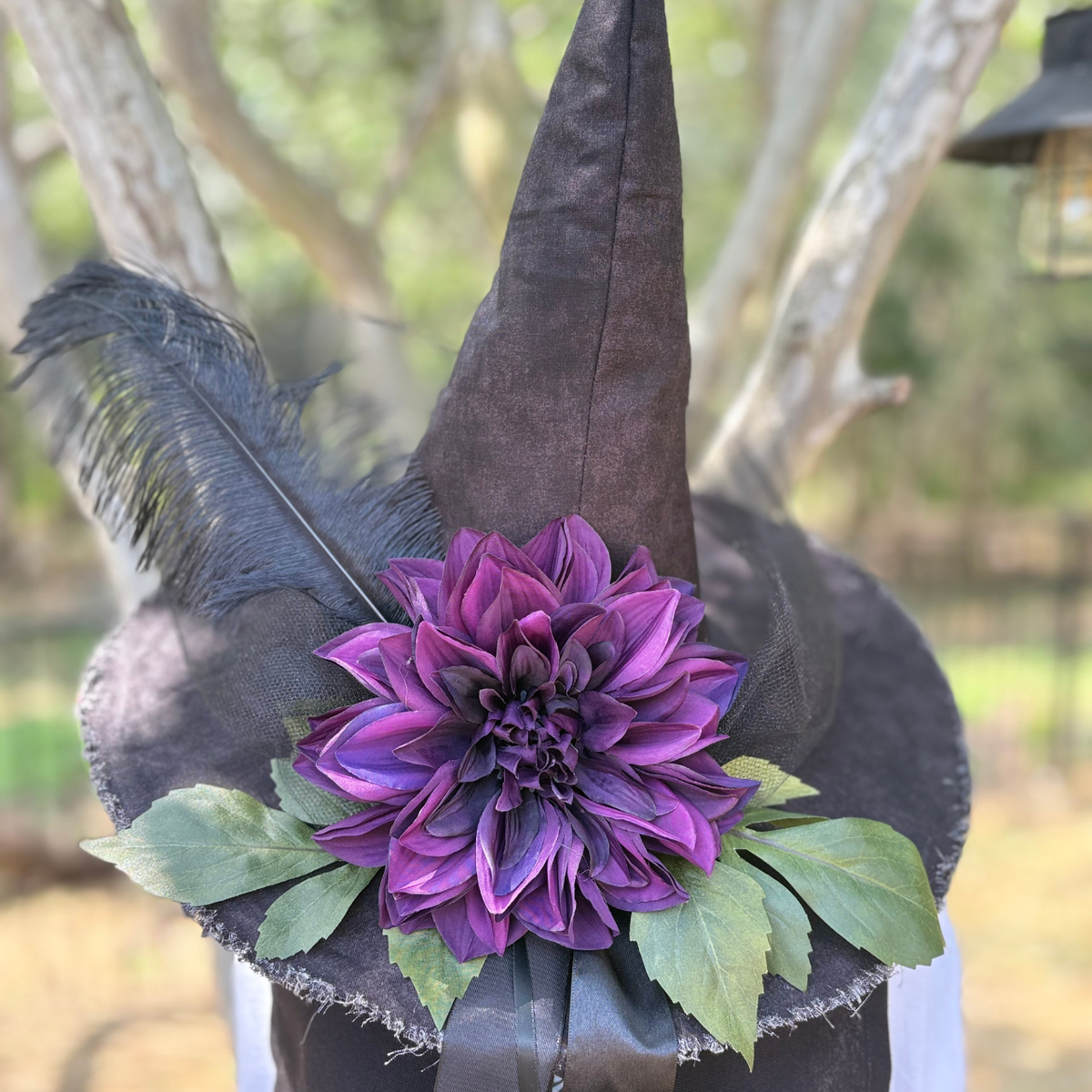 Lady Octavia Dahlwyn | Black & Plum Witch Hat – Moonspell Hollow™
