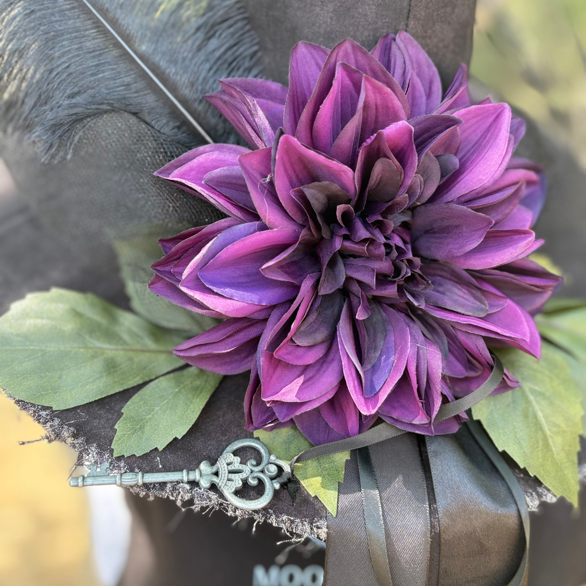 Lady Octavia Dahlwyn | Black & Plum Witch Hat – Moonspell Hollow™