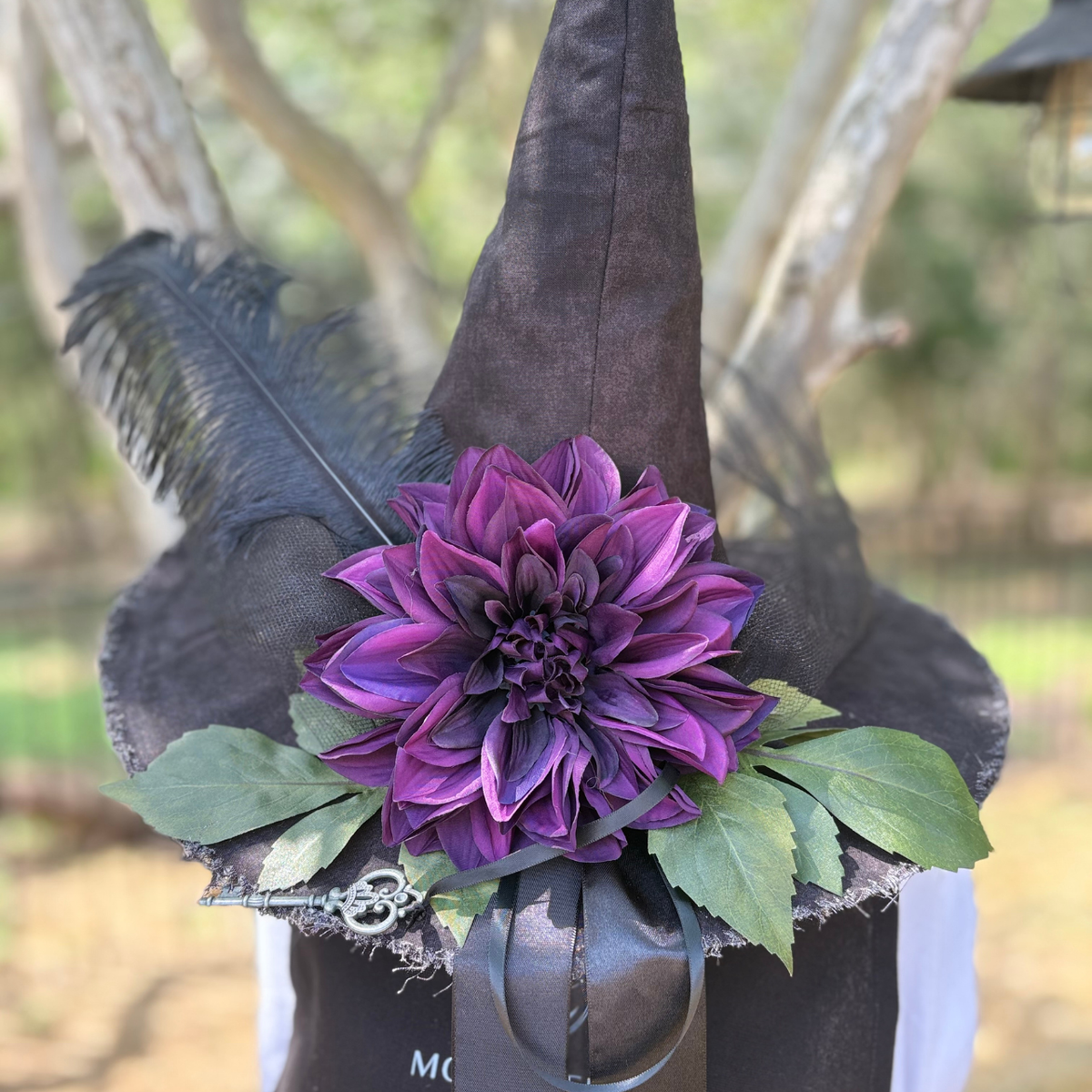 Lady Octavia Dahlwyn | Black & Plum Witch Hat – Moonspell Hollow™