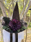 Lady Octavia Dahlwyn | Black & Plum Witch Hat – Moonspell Hollow™