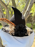 Midnight Relic | Black Dried Floral Witch Hat – Moonspell Hollow™