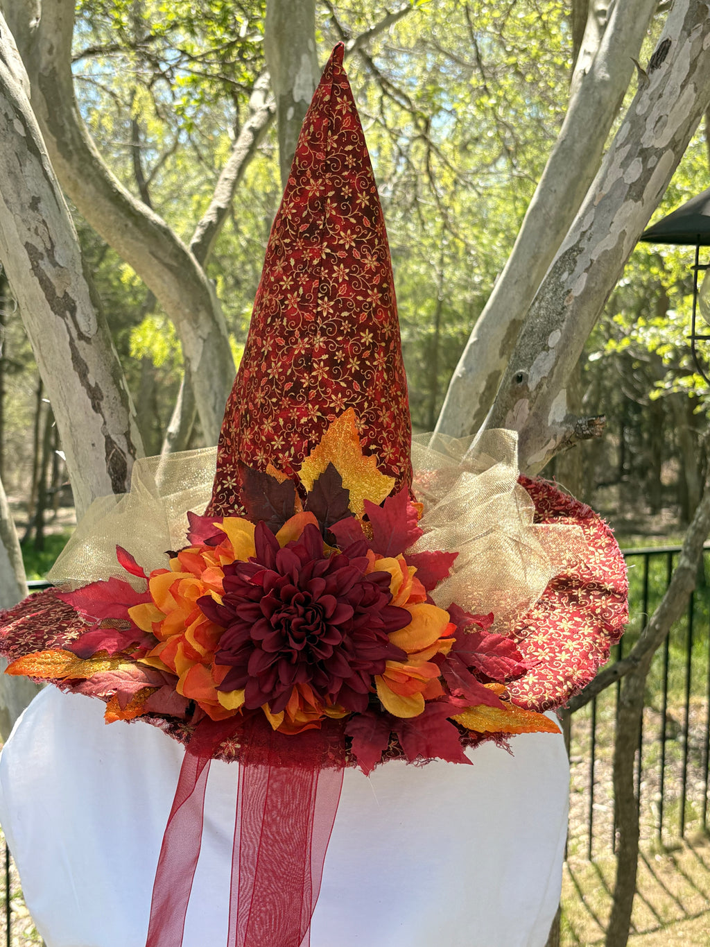Harvest Veil | Autumn Sunflower Witch Hat – Moonspell Hollow™