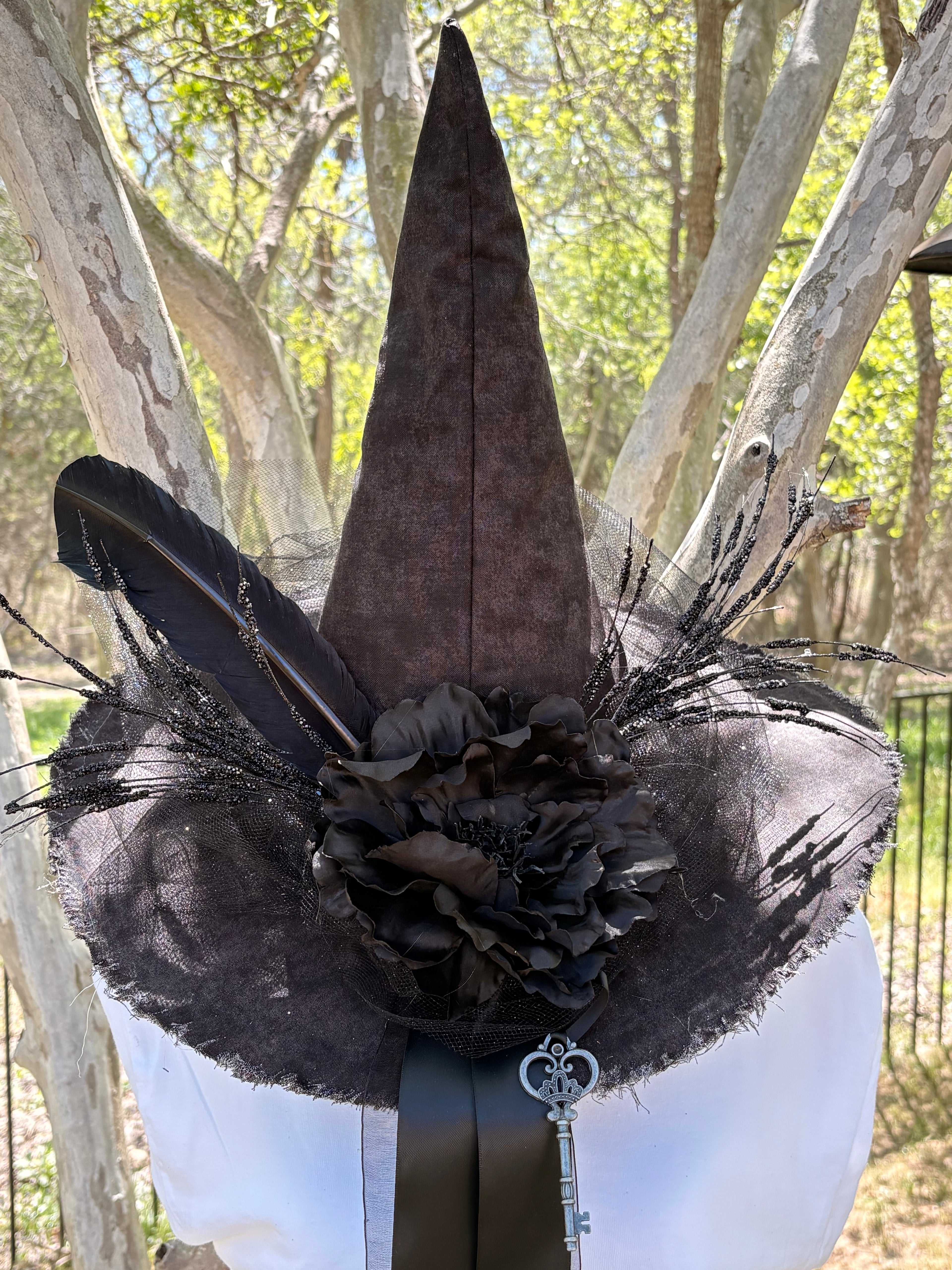 Ritual Noir | Black Gothic Key Witch Hat – Moonspell Hollow™