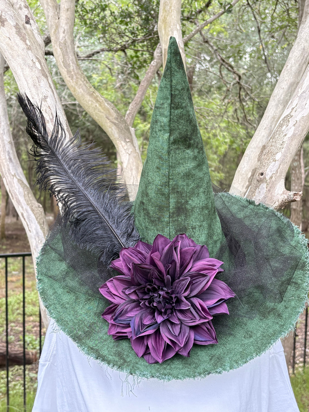 Hexed in Hellebore | Green & Plum Witch Hat – Moonspell Hollow™