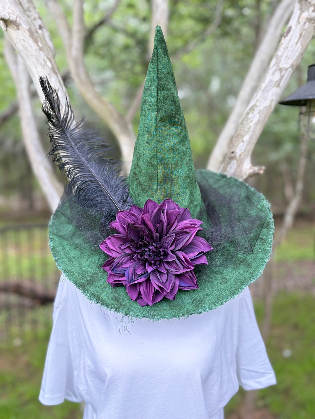 Hexed in Hellebore | Green & Plum Witch Hat – Moonspell Hollow™