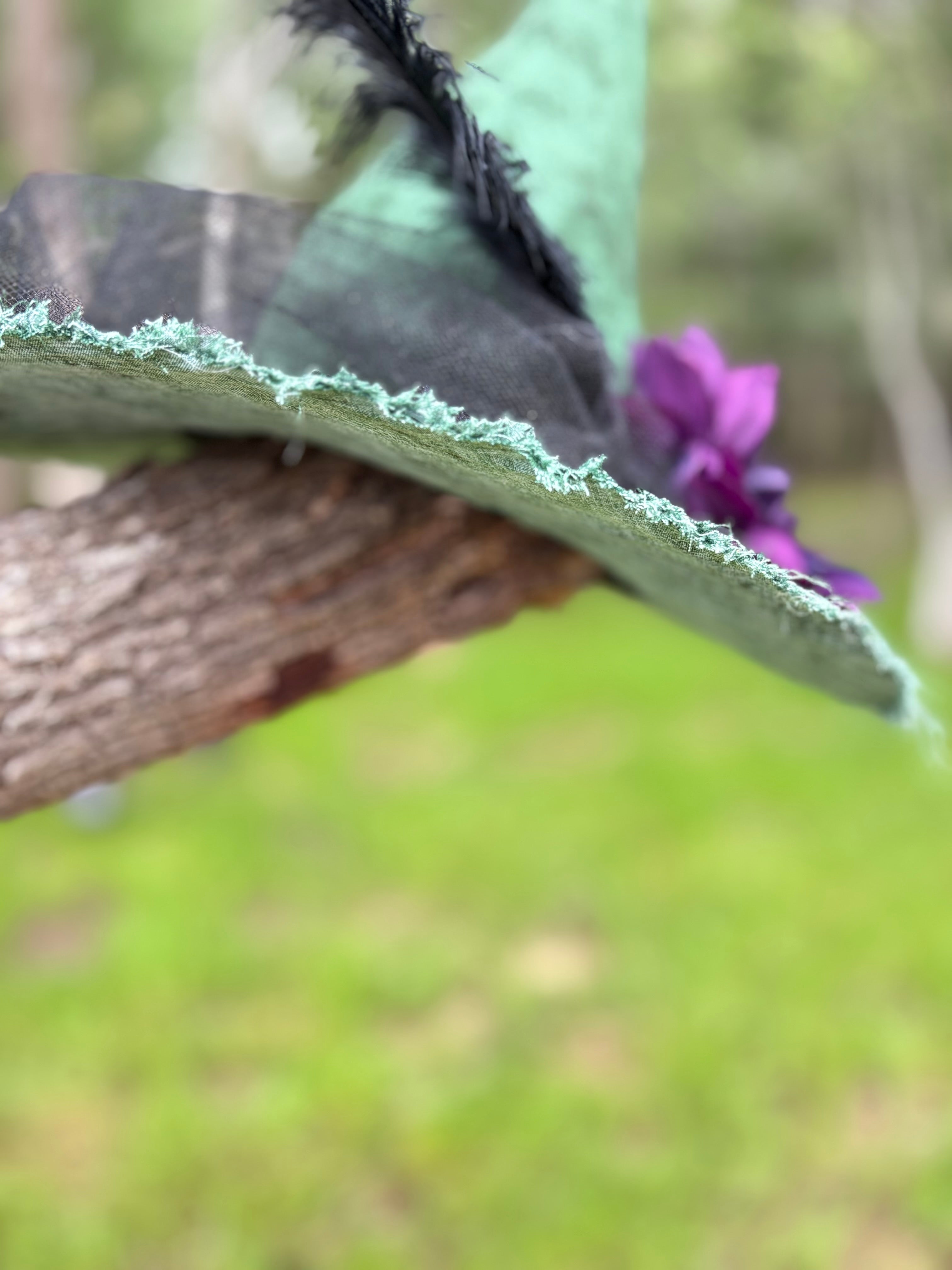 Hexed in Hellebore | Green & Plum Witch Hat – Moonspell Hollow™