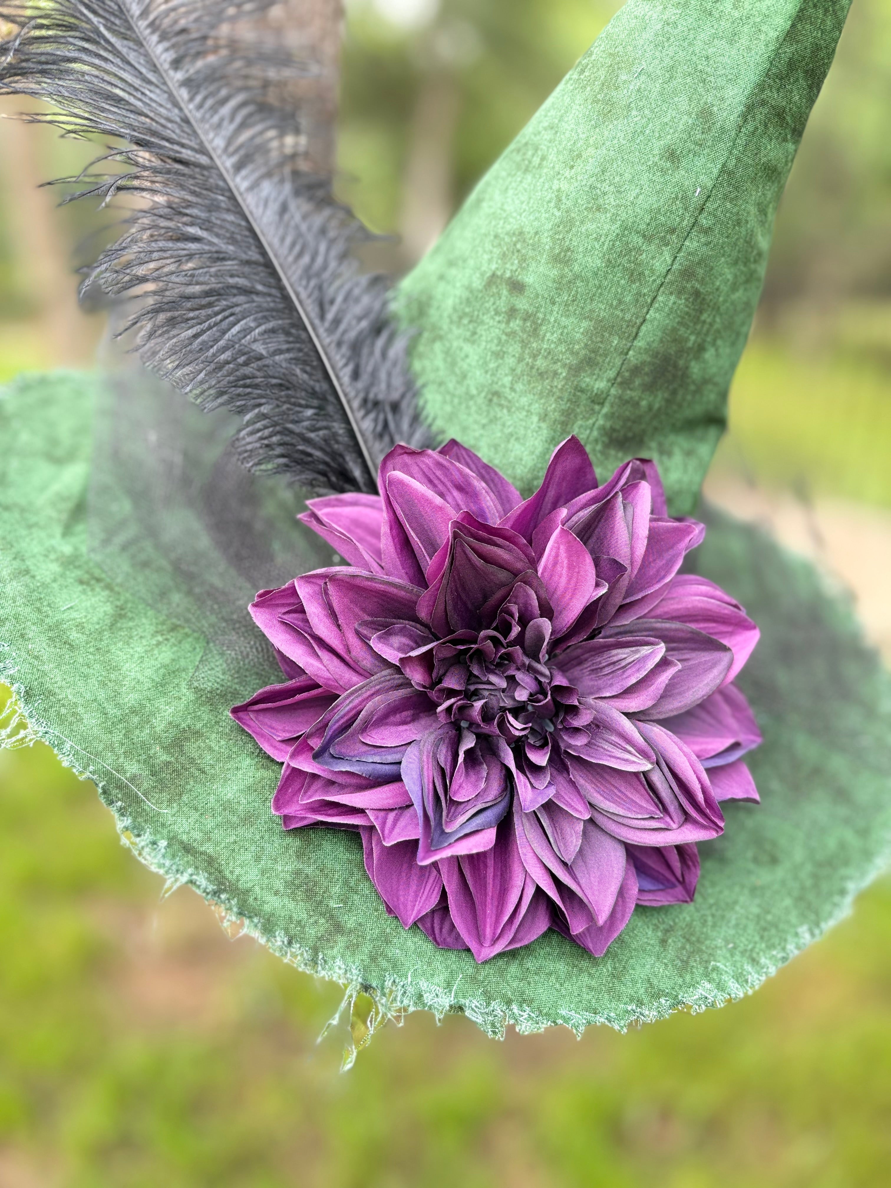 Hexed in Hellebore | Green & Plum Witch Hat – Moonspell Hollow™