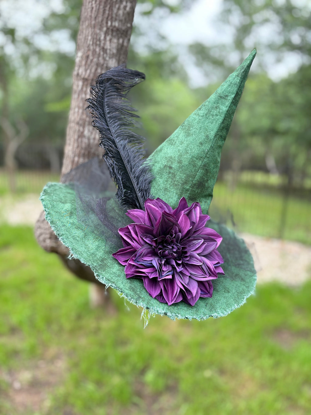 Hexed in Hellebore | Green & Plum Witch Hat – Moonspell Hollow™