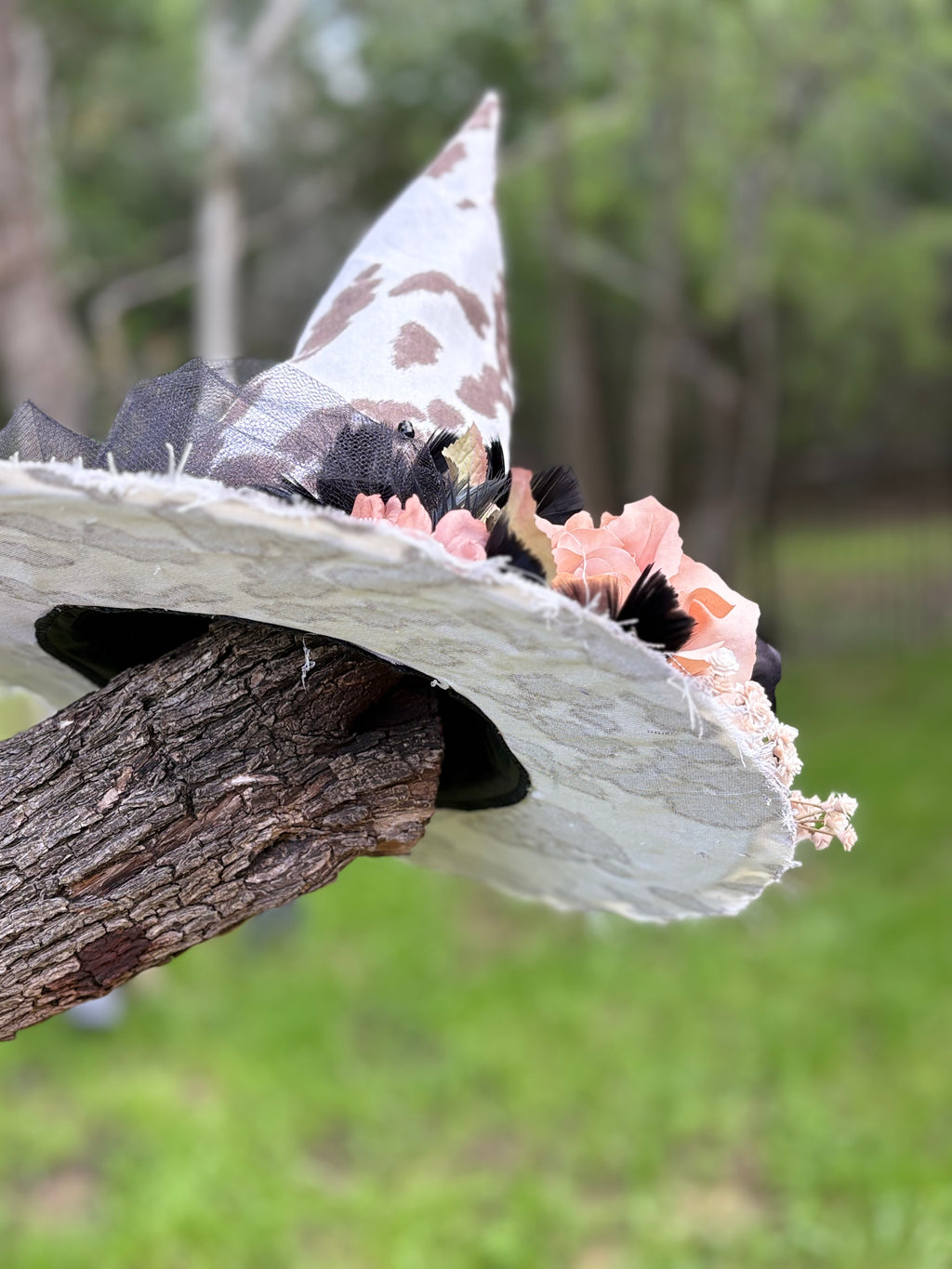 Daisy Hexley | Western Cowprint Witch Hat – Moonspell Hollow™
